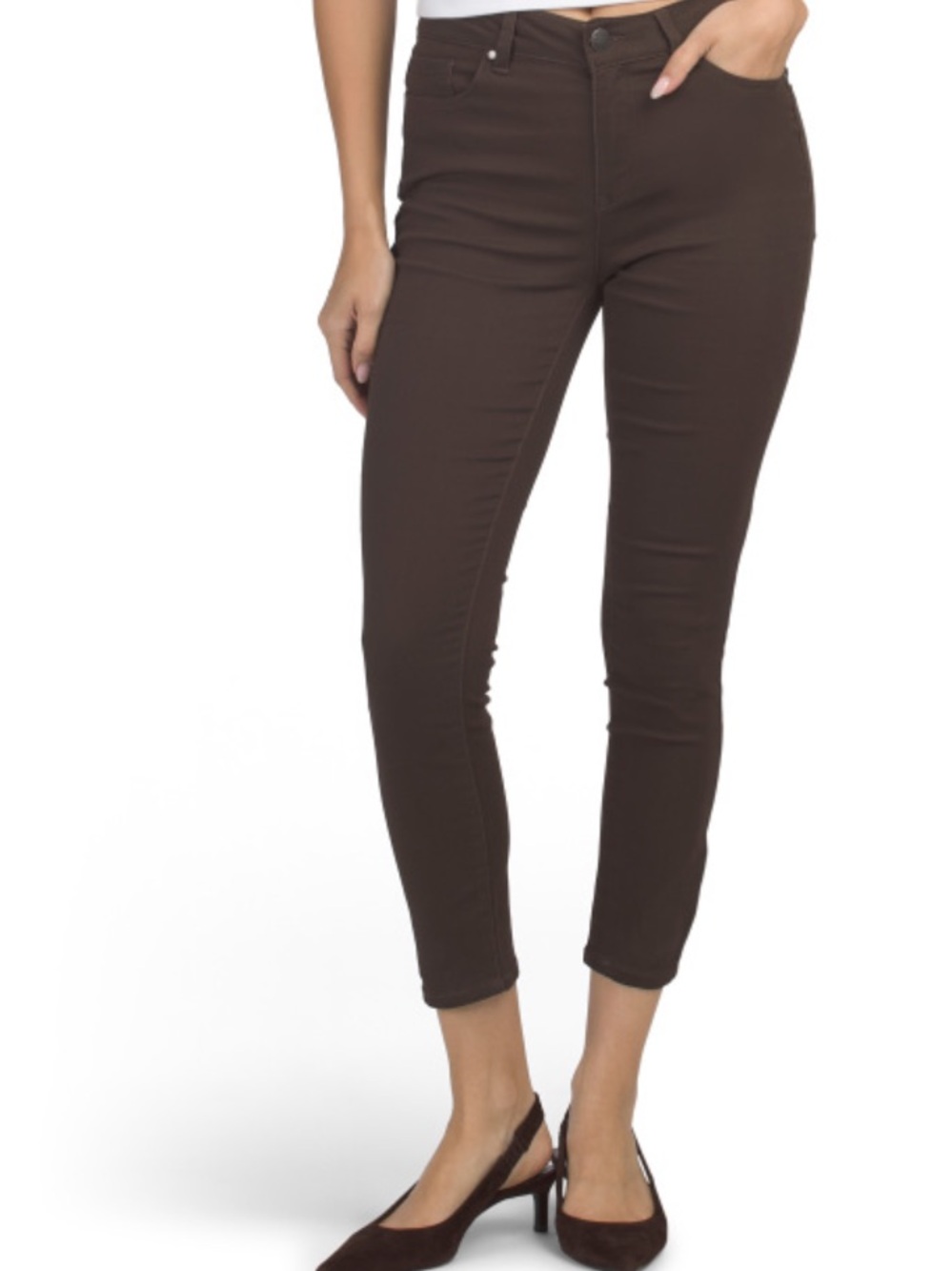 D.Jeans Women's Brown High-Rise Skinny Jeans